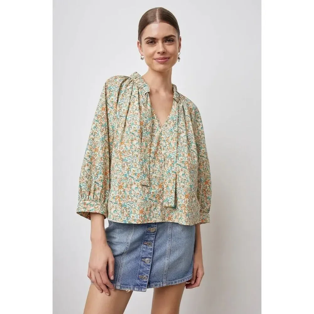 RAILS Amal Floral Blouse Small Long Sleeve Multi Top - Picture 4 of 13